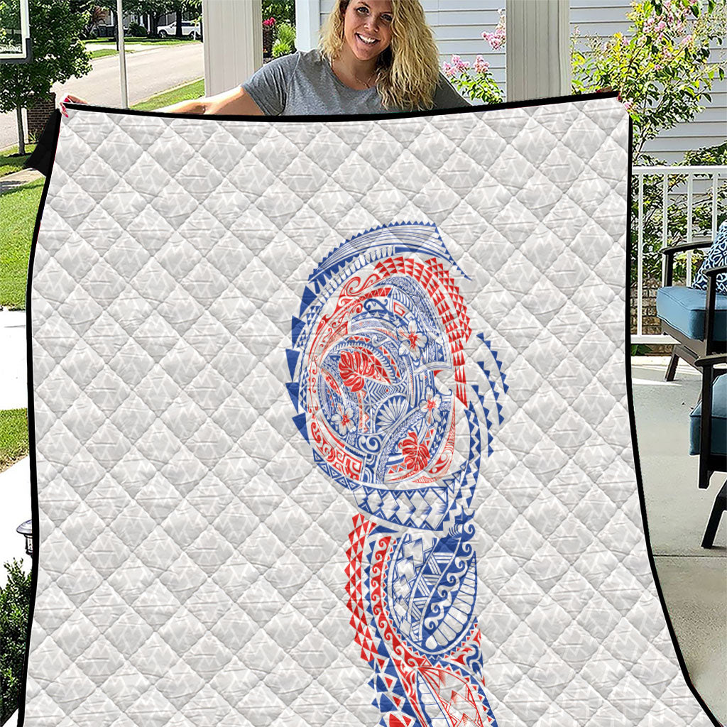 Hawaiian Traditional Tattoos Quilt Kakau Tribal Tropical Plant Motif Hawaii Flag Color Inspired LT03 Multicolor - Polynesian Pride