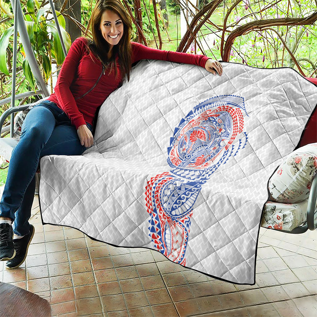Hawaiian Traditional Tattoos Quilt Kakau Tribal Tropical Plant Motif Hawaii Flag Color Inspired LT03 - Polynesian Pride
