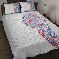 Hawaiian Traditional Tattoos Quilt Bed Set Kakau Tribal Tropical Plant Motif Hawaii Flag Color Inspired LT03 Multicolor - Polynesian Pride