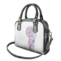 Hawaiian Traditional Tattoos Shoulder Handbag Kakau Tribal Tropical Plant Motif Hawaii Flag Color Inspired LT03 - Polynesian Pride