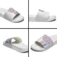Hawaiian Traditional Tattoos Slide Sandals Kakau Tribal Tropical Plant Motif Hawaii Flag Color Inspired LT03 - Polynesian Pride