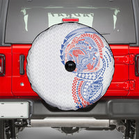 Hawaiian Traditional Tattoos Spare Tire Cover Kakau Tribal Tropical Plant Motif Hawaii Flag Color Inspired LT03 - Polynesian Pride