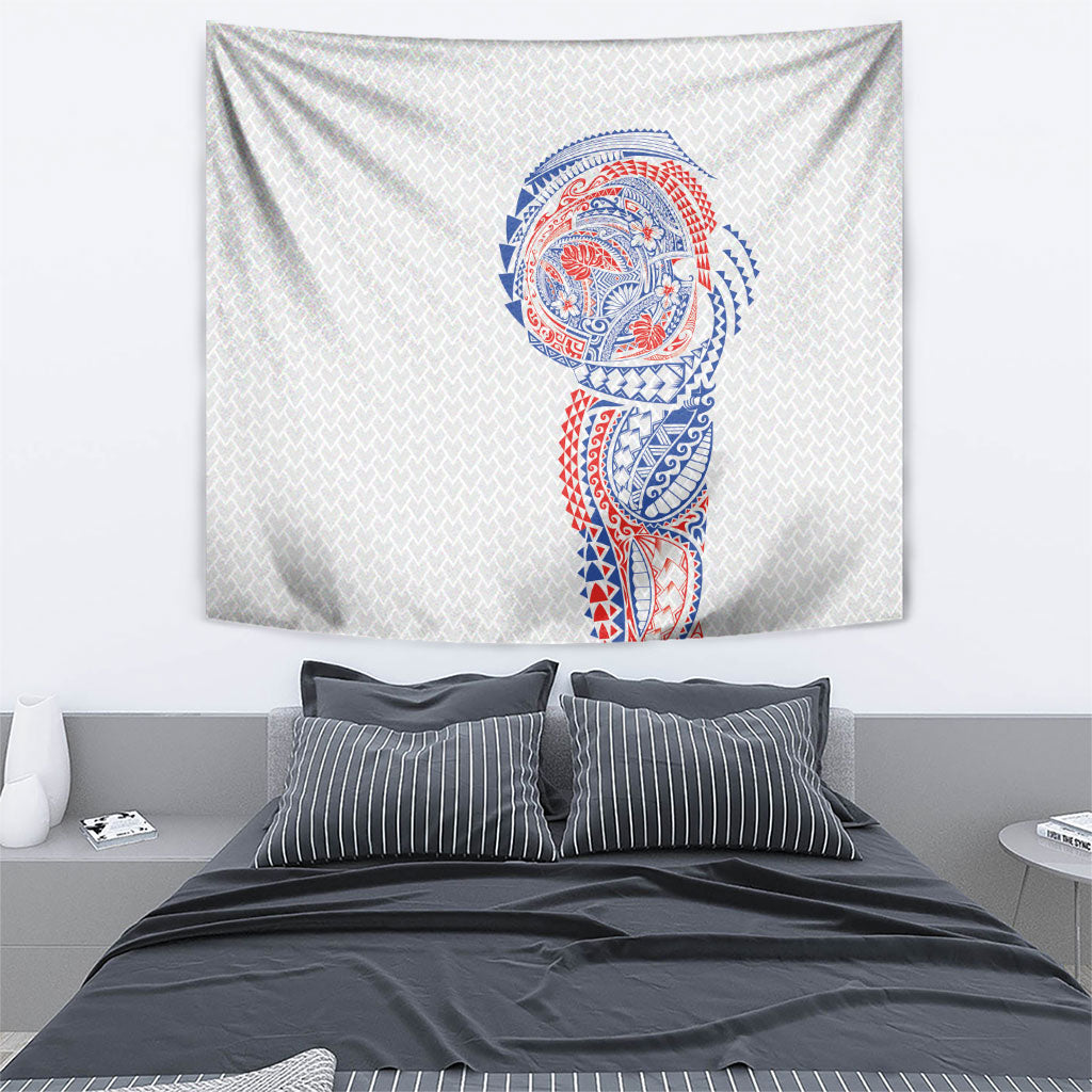 Hawaiian Traditional Tattoos Tapestry Kakau Tribal Tropical Plant Motif Hawaii Flag Color Inspired LT03 - Polynesian Pride