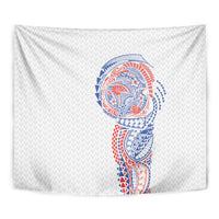 Hawaiian Traditional Tattoos Tapestry Kakau Tribal Tropical Plant Motif Hawaii Flag Color Inspired LT03 - Polynesian Pride