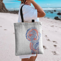 Hawaiian Traditional Tattoos Tote Bag Kakau Tribal Tropical Plant Motif Hawaii Flag Color Inspired LT03 - Polynesian Pride