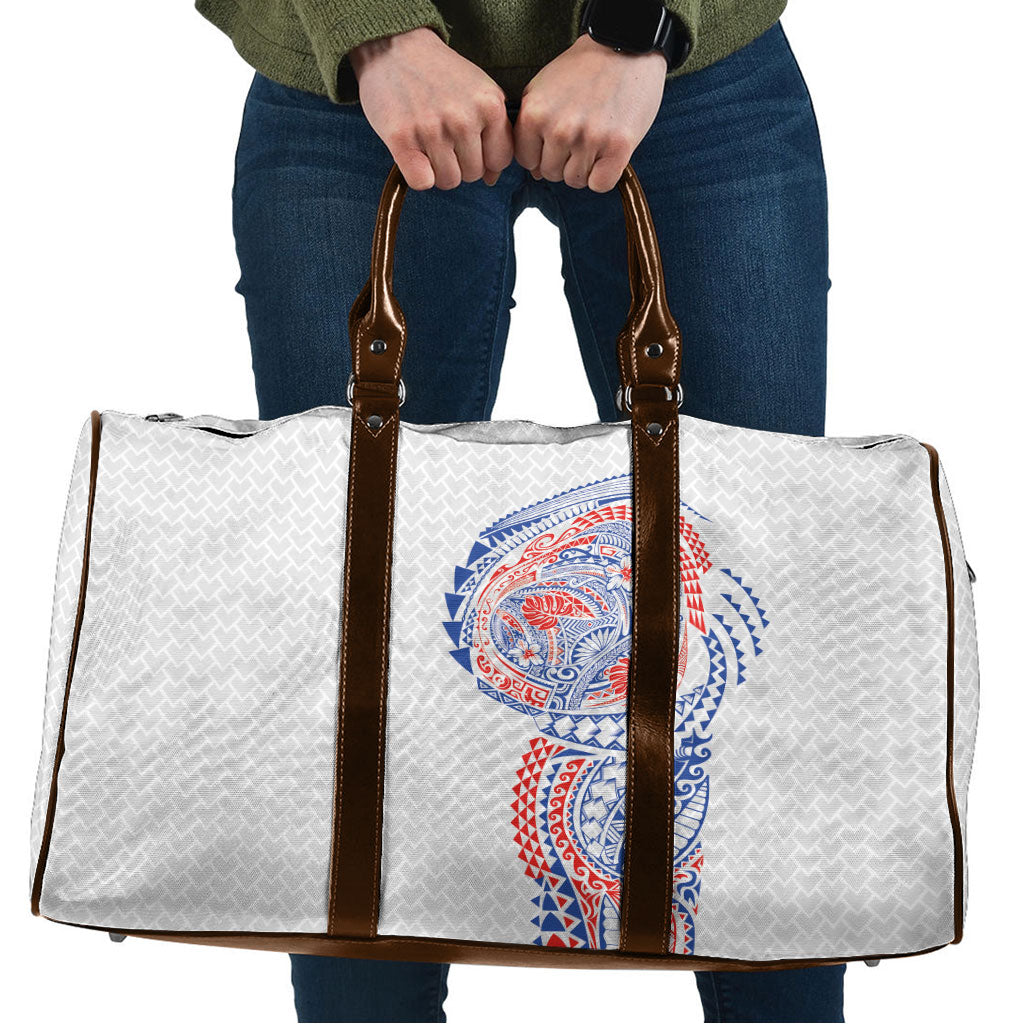 Hawaiian Traditional Tattoos Travel Bag Kakau Tribal Tropical Plant Motif Hawaii Flag Color Inspired
