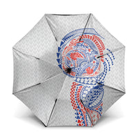 Hawaiian Traditional Tattoos Umbrella Kakau Tribal Tropical Plant Motif Hawaii Flag Color Inspired LT03 One Size Folded 11.42 inch Opened Diameter 37.4 inch Multicolor - Polynesian Pride