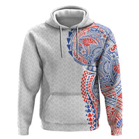 Hawaiian Traditional Tattoos Zip Hoodie Kakau Tribal Tropical Plant Motif Hawaii Flag Color Inspired LT03 Pullover Hoodie Multicolor - Polynesian Pride