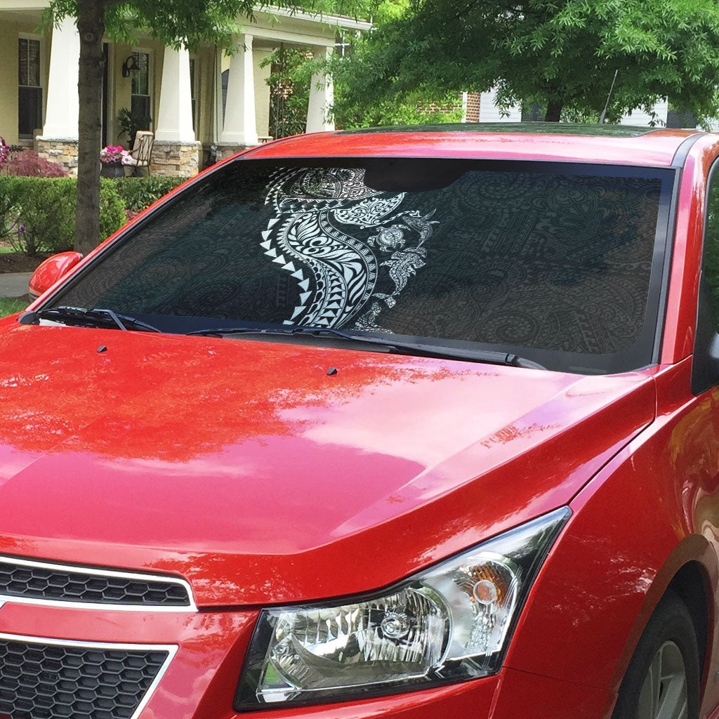 Hawaiian Kakau Tribal Sea Animals Tattoos Auto Sun Shade Black Color