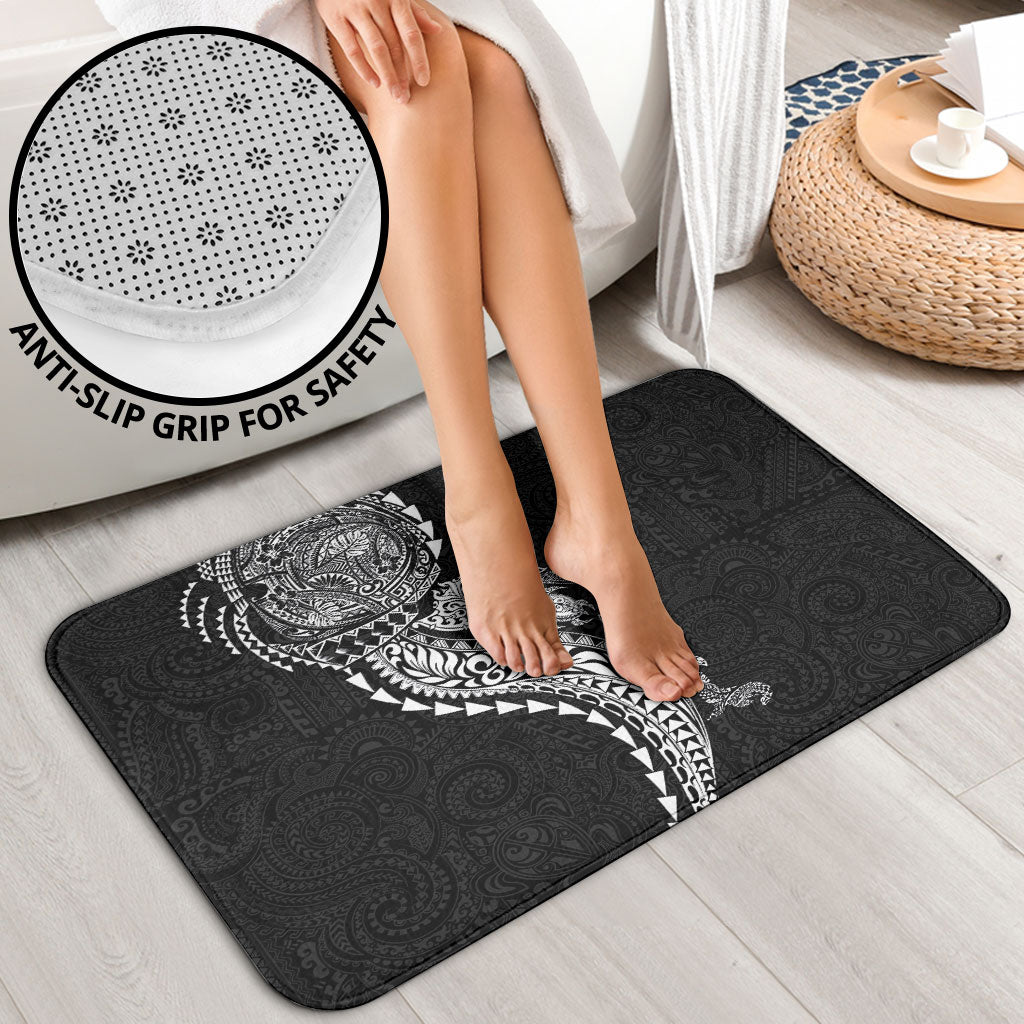 Hawaiian Kakau Tribal Sea Animals Tattoos Bathroom Set Black Color