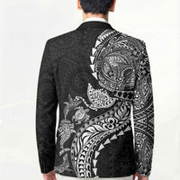 Hawaiian Kakau Tribal Sea Animals Tattoos Blazer Black Color