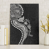 Hawaiian Kakau Tribal Sea Animals Tattoos Canvas Wall Art Black Color