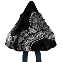 Hawaiian Kakau Tribal Sea Animals Tattoos Cloak Black Color