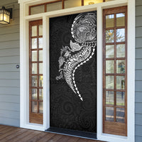 Hawaiian Kakau Tribal Sea Animals Tattoos Door Cover Black Color