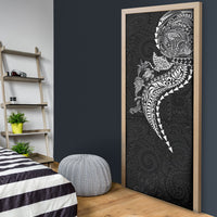 Hawaiian Kakau Tribal Sea Animals Tattoos Door Cover Black Color