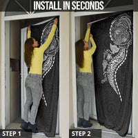 Hawaiian Kakau Tribal Sea Animals Tattoos Door Cover Black Color