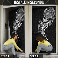 Hawaiian Kakau Tribal Sea Animals Tattoos Door Cover Black Color