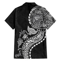 Hawaiian Kakau Tribal Sea Animals Tattoos Family Matching Summer Maxi Dress and Hawaiian Shirt Black Color LT03 - Polynesian Pride