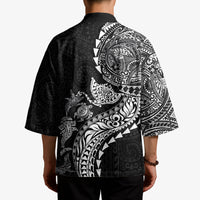 Hawaiian Kakau Tribal Sea Animals Tattoos Kimono Black Color