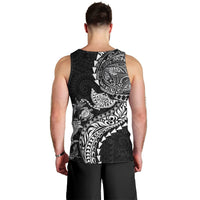 Hawaiian Kakau Tribal Sea Animals Tattoos Men Tank Top Black Color