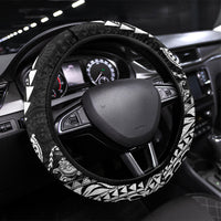 Hawaiian Kakau Tribal Sea Animals Tattoos Steering Wheel Cover Black Color