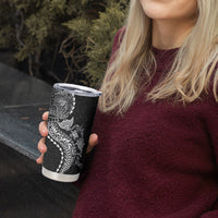 Hawaiian Kakau Tribal Sea Animals Tattoos Tumbler Cup Black Color