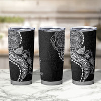 Hawaiian Kakau Tribal Sea Animals Tattoos Tumbler Cup Black Color