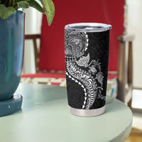 Hawaiian Kakau Tribal Sea Animals Tattoos Tumbler Cup Black Color