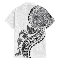 Hawaiian Kakau Tribal Sea Animals Tattoos Hawaiian Shirt White Color