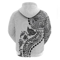 Hawaiian Kakau Tribal Sea Animals Tattoos Hoodie White Color