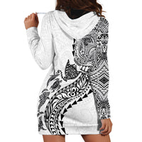 Hawaiian Kakau Tribal Sea Animals Tattoos Hoodie Dress White Color LT03 - Polynesian Pride
