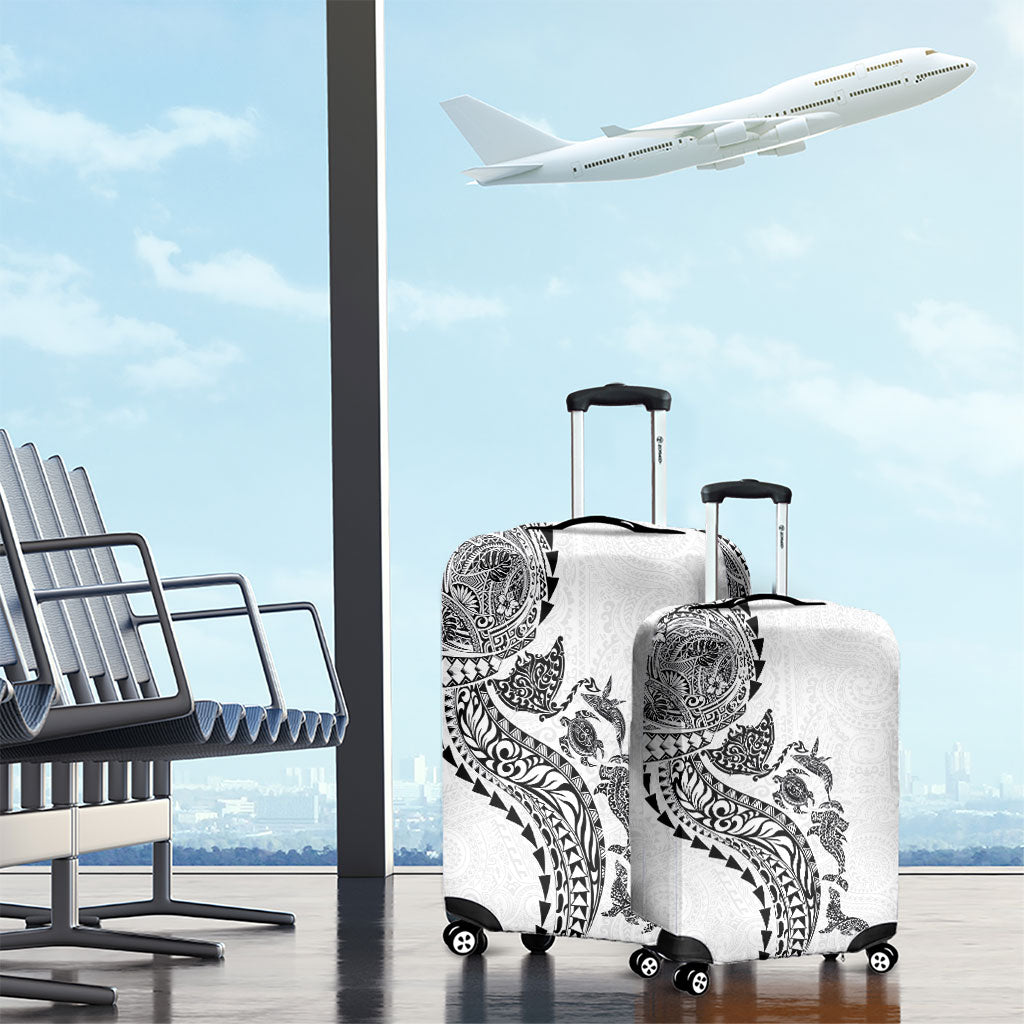 Hawaiian Kakau Tribal Sea Animals Tattoos Luggage Cover White Color