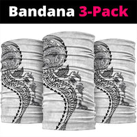 Hawaiian Kakau Tribal Sea Animals Tattoos Neck Gaiter White Color