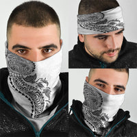 Hawaiian Kakau Tribal Sea Animals Tattoos Neck Gaiter White Color