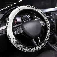 Hawaiian Kakau Tribal Sea Animals Tattoos Steering Wheel Cover White Color