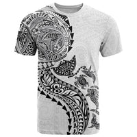 Hawaiian Kakau Tribal Sea Animals Tattoos T Shirt White Color