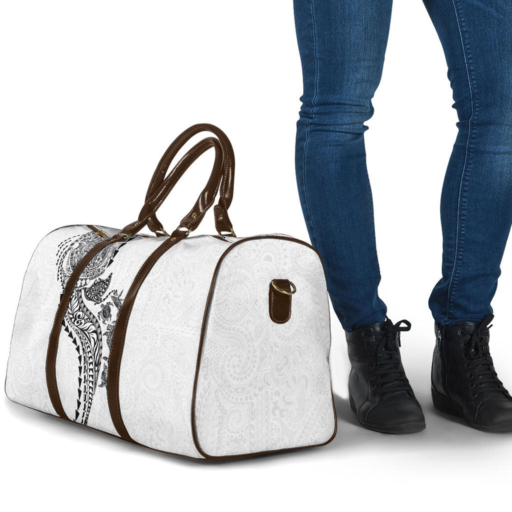 Hawaiian Kakau Tribal Sea Animals Tattoos Travel Bag White Color