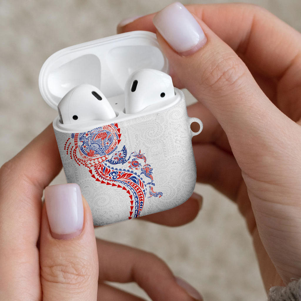 Hawaiian Kakau Tribal Sea Animals Tattoos AirPods Case Hawaii Flag Color Inspired LT03 - Polynesian Pride