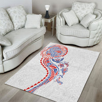 Hawaiian Kakau Tribal Sea Animals Tattoos Area Rug Hawaii Flag Color Inspired