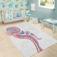 Hawaiian Kakau Tribal Sea Animals Tattoos Area Rug Hawaii Flag Color Inspired