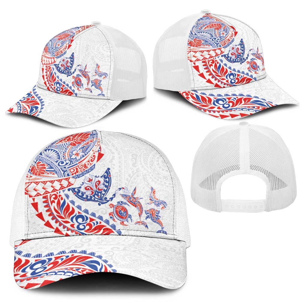 Hawaiian Kakau Tribal Sea Animals Tattoos Baseball Net Cap Hawaii Flag Color Inspired