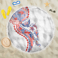Hawaiian Kakau Tribal Sea Animals Tattoos Beach Blanket Hawaii Flag Color Inspired