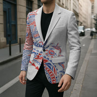 Hawaiian Kakau Tribal Sea Animals Tattoos Blazer Hawaii Flag Color Inspired
