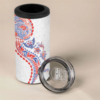 Hawaiian Kakau Tribal Sea Animals Tattoos 4 in 1 Can Cooler Tumbler Hawaii Flag Color Inspired LT03 - Polynesian Pride