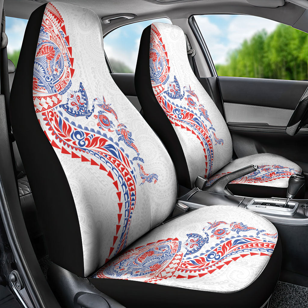 Hawaiian Kakau Tribal Sea Animals Tattoos Car Seat Cover Hawaii Flag Color Inspired LT03 - Polynesian Pride