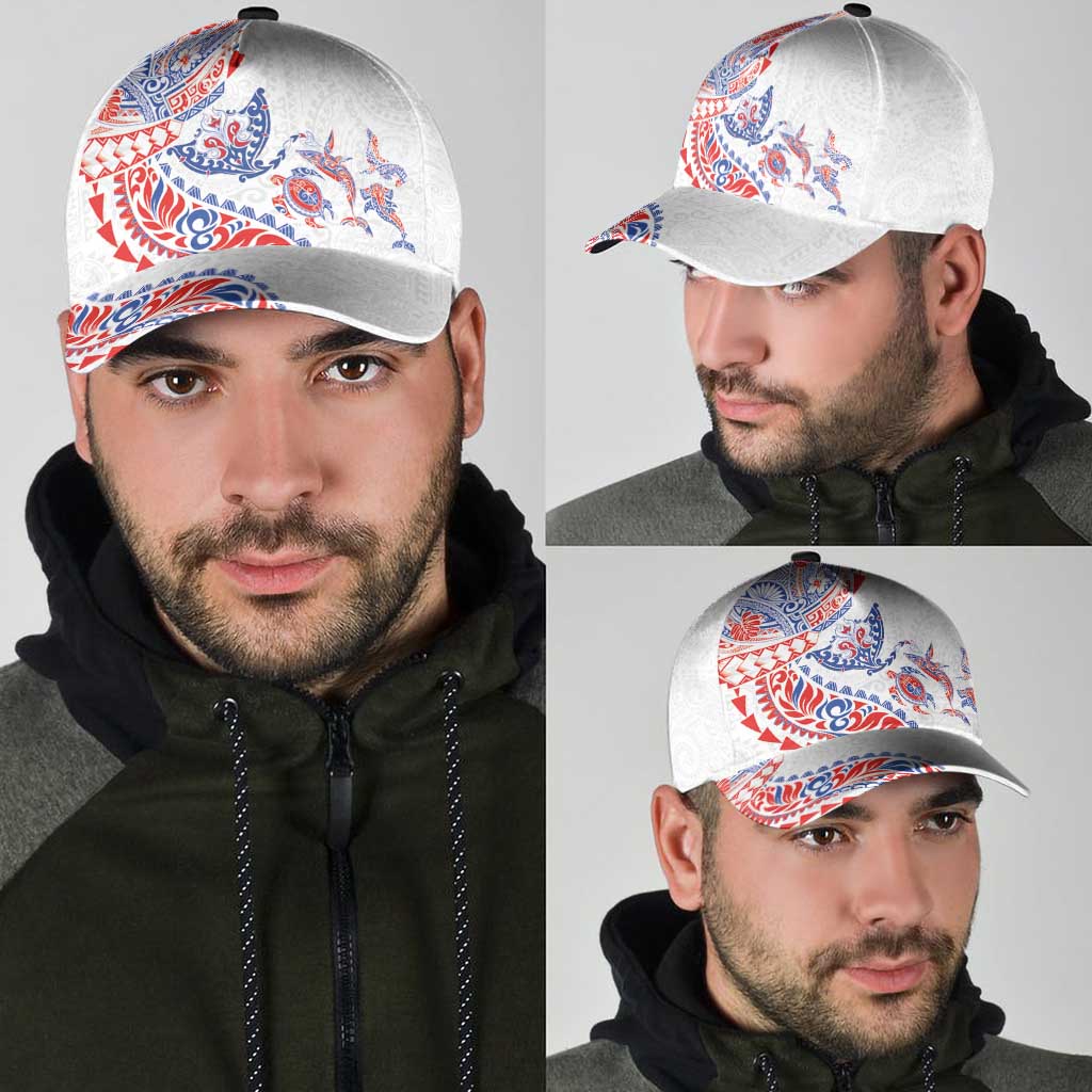 Hawaiian Kakau Tribal Sea Animals Tattoos Classic Cap Hawaii Flag Color Inspired