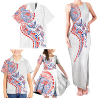 Hawaiian Kakau Tribal Sea Animals Tattoos Family Matching Tank Maxi Dress and Hawaiian Shirt Hawaii Flag Color Inspired LT03 - Polynesian Pride