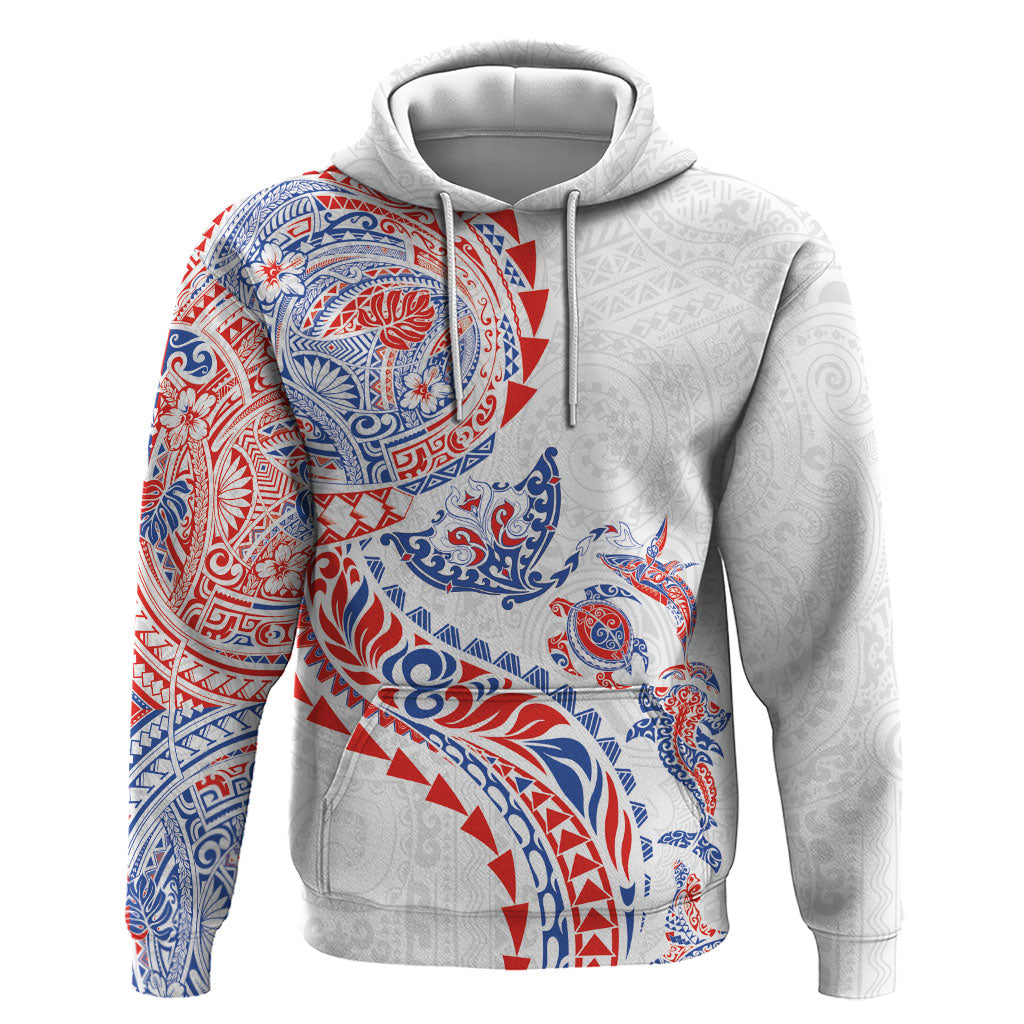 Hawaiian Kakau Tribal Sea Animals Tattoos Hoodie Hawaii Flag Color Inspired