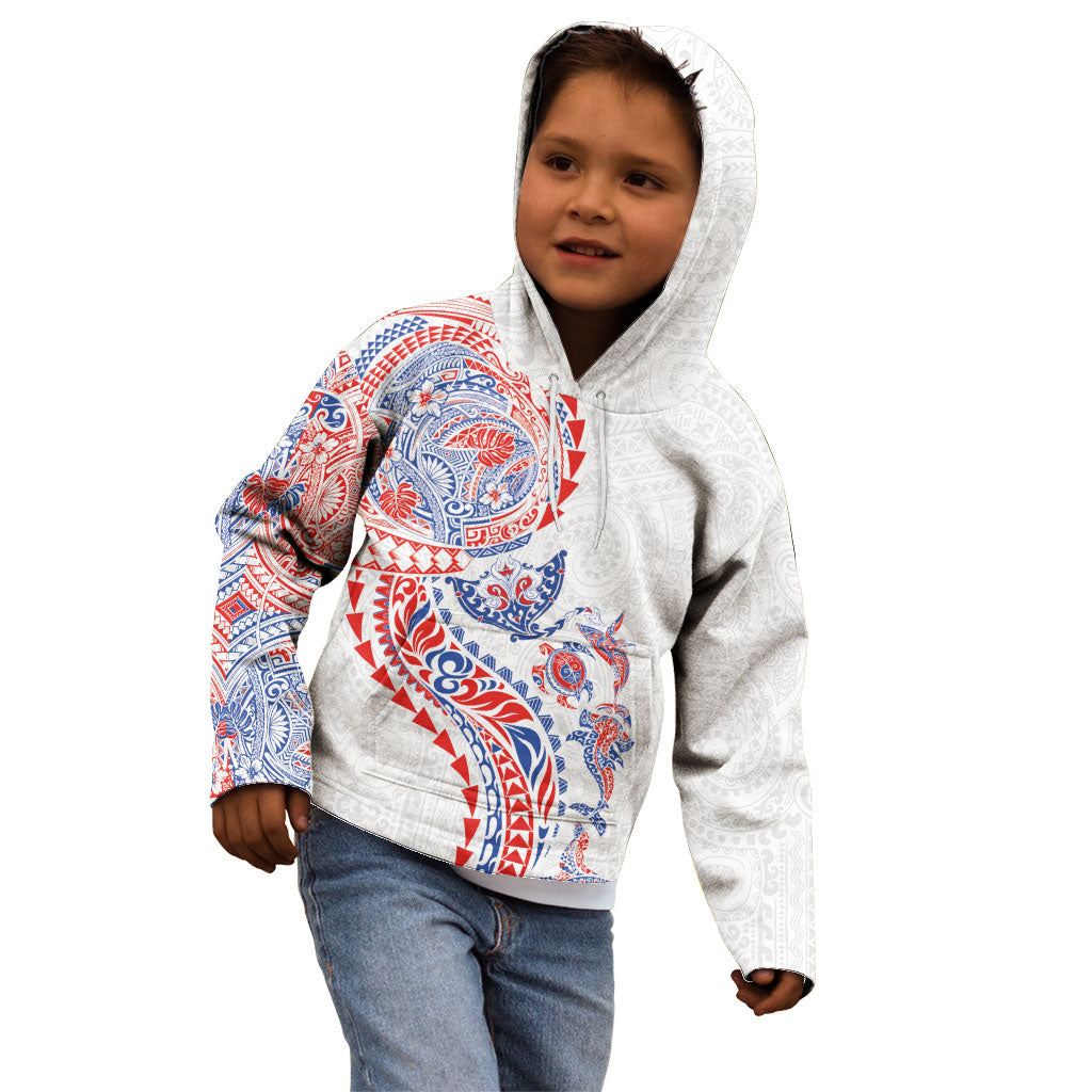 Hawaiian Kakau Tribal Sea Animals Tattoos Kid Hoodie Hawaii Flag Color Inspired LT03 - Polynesian Pride