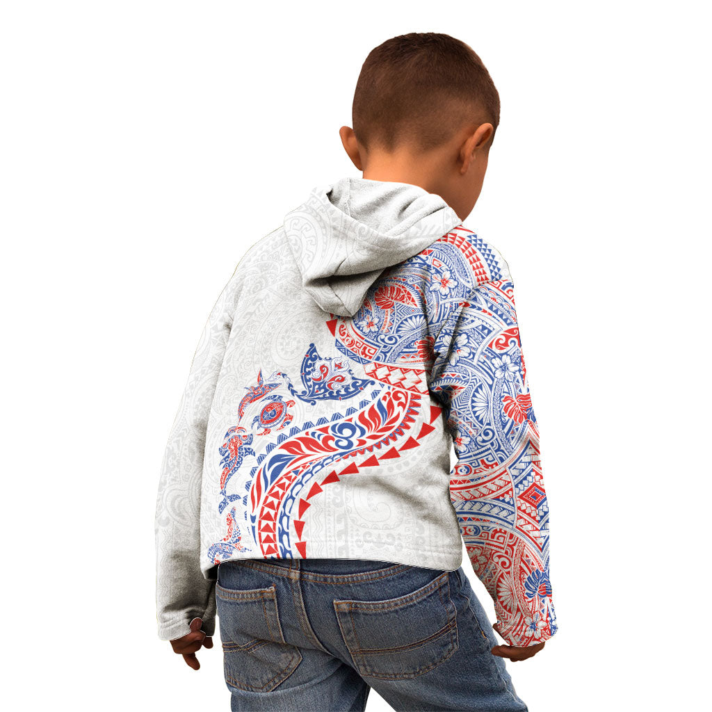 Hawaiian Kakau Tribal Sea Animals Tattoos Kid Hoodie Hawaii Flag Color Inspired LT03 - Polynesian Pride